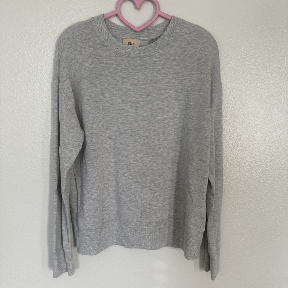 elie tahari gray long sleeve Modal Spandex Soft Lightweight top SZ small